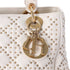 Christian Dior Lady Dior Medium Bag Handbag Cream Leather Studded